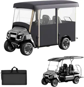 Niuwasmile Gef-f10 Golf Cart Cover Enclosure 4&6 Passenger For Yamaha Club Car Ezg