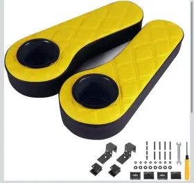 Nokins 313047927903 Golf Cart Armrest With Cup Holder No Drilling Flip Hinge Armre