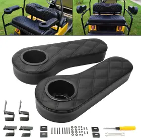 Nokins 696226935167 Golf Cart Armrest With Cup Holder No Drilling Flip Club Nokins 696226935167 Golf Cart Armrest With Cup Holder No Drilling Flip Club
