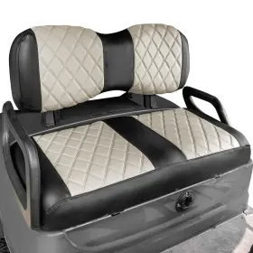 Nokins Nks10019-b&g Golf Cart Diamond Seat Covers Kit Fit For Oyster Gray And Black