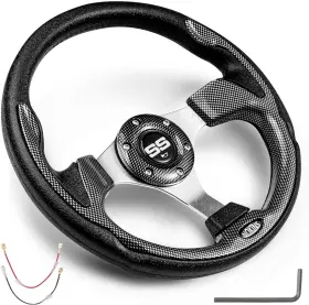 Nokins Nks30002-cf 12.5 Inch Universal Golf Cart Steering Wheel Fit Ezgo Txt/rxv/club Car Ds/pr