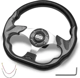 Nokins Nks30002d-cf Golf Cart Steering Wheel Universal For Ezgo Txt/rxv/club Car Ds/preceden