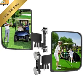 Omgro Om-826 No Drilling Golf Cart Side Mirrors Magnetic Shatterproof For Ezgo Club Car Yamah