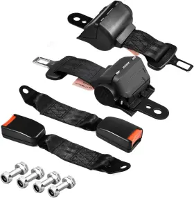 Orle Oko Aqd-3 Golf Cart Seat Belts 2 Pack Retractable Universal Belt Kit Compa