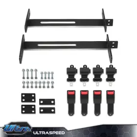 Pit66 Ult25102824 Fit For Ezgo Yamaha Club Car Golf Cart 4 Retractable Seat Belts And Bracket Kit