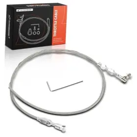 Premiumpartswhosale Aptcb002 36 Inch Universal Throttle Cable - Braided Stainless Steel Covering Locking
