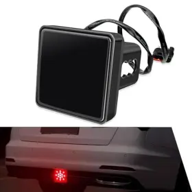 Prywog Prympn12 Brake Light Trailer Hitch Cover Car Lens Square Reverse Led Tail 1 Pc Black