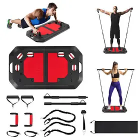 Push Board Set Folding Push Stand Elastic String Pilate Bar Ba 473511686782 Up With Bag-black