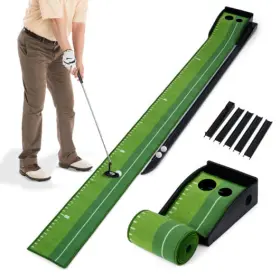 Putting Green Indoor Golf Putting Mat Auto Ball Return 019119005059 With 3 Practice B