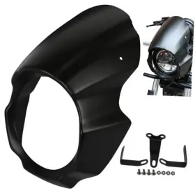 Qp Motor Qp-kwsk-et500fm-black Motorcycle Front Windshield Fairing Cover Fits For Kawasaki Eliminator Black