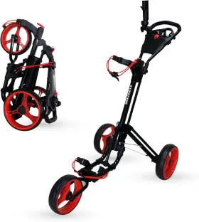 933-3.0-BLK-RED QWIK-FOLD Wheel Push Golf Patented Bullet 933-3.0-BLK-RED QWIK-FOLD Wheel Push Golf Patented Bullet