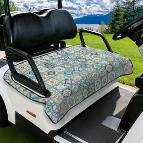 Roneenz 634052430715 Golf Cart Seat Covers - Floral Plaid Towel Blanket Keeps Co
