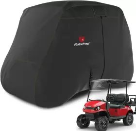 Rosefray 696398207048 Waterproof Golf Cart Cover Universal Fits For Most 2 Passenger/4 /6 Tan