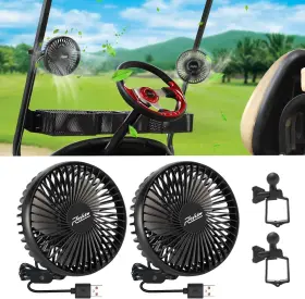 Roykaw G-0392f Golf Cart Fan Portable Usb Input Compatible With Oem Standard 2 Pcs