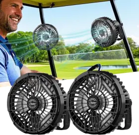 Roykaw Rg-0546 Golf Cart Fan 10400 Mah Rechargeable Battery Powered 24 Hrs Work Portabl
