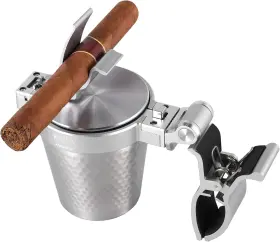 Rqien Cploy 726084295292 Cigar Golf Cart Holder - Windproof Patio And Exterior Ashtray With Lid Smell Pro
