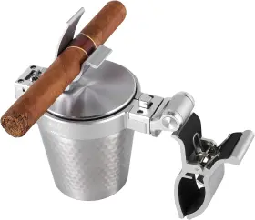 Rqien Cploy 744110378245 Cigar Golf Cart Holder-windproof Patio And Exterior Ashtray With Lid Smell Proof
