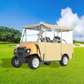 Santiano 318869416712 All-weather 4-seater Golf Cart Cover Heavy-duty 900d Oxford And Clear