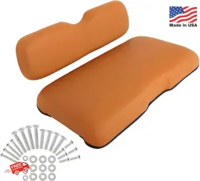 Scitoo 840342740512 Orange Leather Front Seat Cushions For Ezgo Rxv 2008 Golf Cart