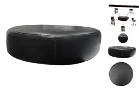 Shamjina 788472850001 Standard Barstool Replacement Seat Cushion Heavy Duty Leather 34cm Pure Black