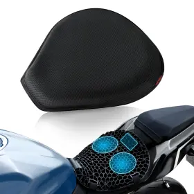 Skyjdm Sc030504 Detachable Motorcycle Gel Seat Cushion With Cover Large Black