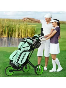 Slickblue 629721799347 Folding 3 Wheels Golf Push Cart With Brake Scoreboard Adjustable Handle Green Slickblue 629721799347 Folding 3 Wheels Golf Push Cart With Brake Scoreboard Adjustable Handle Green