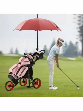 Slickblue 629721800449 3 Wheels Folding Golf Push Cart With Seat Scoreboard And Adjustable Handle Red Slickblue 629721800449 3 Wheels Folding Golf Push Cart With Seat Scoreboard And Adjustable Handle Red