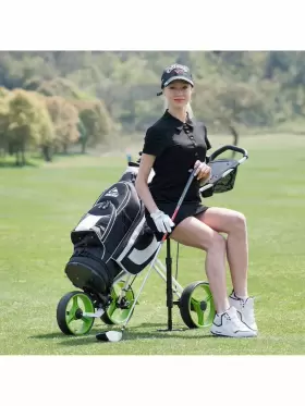 Slickblue 629721802795 Foldable 3 Wheels Push Pull Golf Trolley With Scoreboard Bag Green Slickblue 629721802795 Foldable 3 Wheels Push Pull Golf Trolley With Scoreboard Bag Green