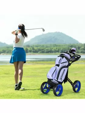 Slickblue 629721813340 4 Wheel Golf Push Cart With Brake Scoreboard Adjustable Handle Blue Slickblue 629721813340 4 Wheel Golf Push Cart With Brake Scoreboard Adjustable Handle Blue