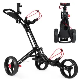 Sporfit Fit11601re Golf Push Carts 3 Wheel Folding-collapsible Lightweight Cart For Cl