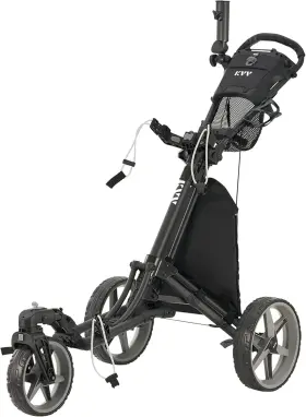 Sports 705353343063 3 Wheel Golf Push Cart 360 Swivel Folding Lightweight Trolley Umbrella Holder