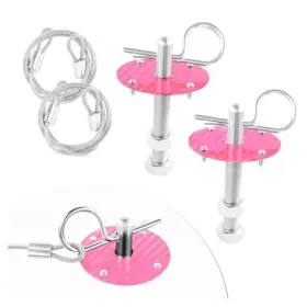 Stacool Suo-2402 Carbon Fiber Hood Pins Kit - Stainless Steel Car Cover Pink
