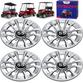 Supgcper S10-tylgg-04 Golf Cart Ss Wheel Covers 8 Inch Hub Caps For Club Car Ezgo Yamaha Set Of 4