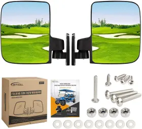Szbrt 744759325044 Betooll Hw9008 Golf Cart Folding Side Mirror-drilling Required Black Szbrt 744759325044 Betooll Hw9008 Golf Cart Folding Side Mirror-drilling Required Black