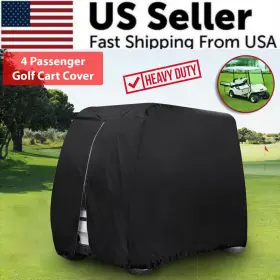 The Perfect Part 647168705677 Waterproof Golf Cart Cover Zipper 4 Passenger Ez Go Club Car Yamaha Elastic Hem