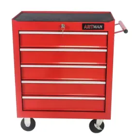 Tidoin Art-ydw1-7319 5-tier Metal 4-wheeled Multi-functional Cart In Red With Handle