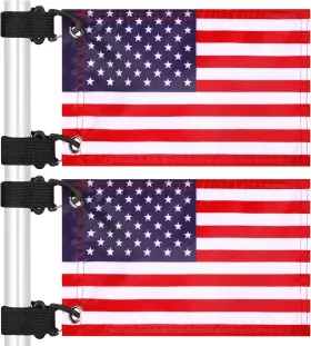Tobwolf 445011583570 2pcs Golf Cart Flags Adjustable Custom American Flag For With