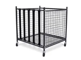True & Tidy 008678882812 And Sports Equipment Storage Cart With Elastic Straps Wheels - Black