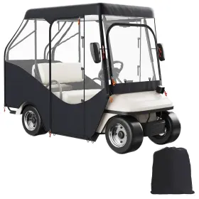 Uimoso Cov-24 4-passenger Golf Cart Cover Waterproof Driving Enclosure Durable 600d Polyester