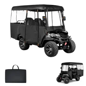 Uimoso Xczyczkshgmdvysoq001 Golf Cart Cover With Clear Full-enclosure For 2 2/4 Passengers