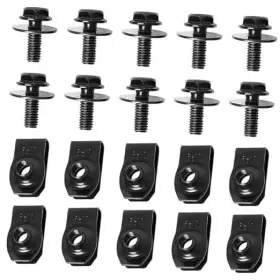 Uzzh Uzzh-uxtj01 20 Pcs Auto Body U Clips And Bolts Kit Engine Under Cover Splash Shield Black