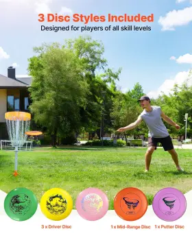 Vevor 197988160205 Disc Golf Set 5 Pcs Beginners Flying Discs Starter For Ful