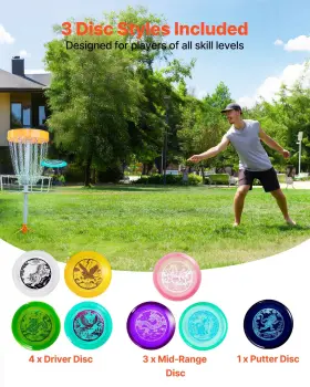 Vevor 197988160601 Disc Golf Set 8 Pack Starter Beginners Flying Discs For Fu