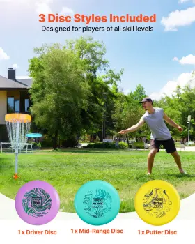 Vevor 197988160687 Disc Golf Set 3 Pack Starter Beginners Flying Discs For Fu