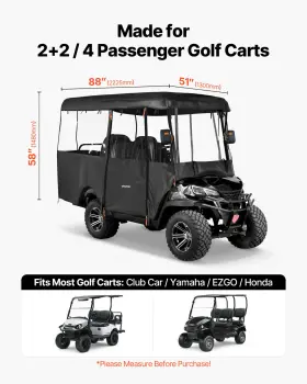 Vevor 197988184799 4 Passenger Golf Cart Cover 420d Waterproof Fits Club Car Ezgo Yamaha