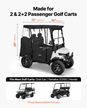 Vevor 197988185406 4 Passenger Golf Cart Cover 600d Waterproof Fits Club Car Ezgo Yamaha