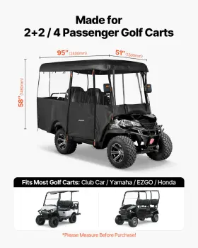 Vevor 197988185888 4 Passenger Golf Cart Cover 600d Waterproof Fits Club Car Ezgo Yamaha