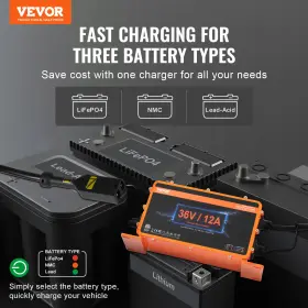 Vevor 197988389989 36 Volt Golf Cart Battery Charger 12 Amp Smart With D-st