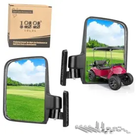 Weitron 688209792188 Universal Folding Golf Cart Side View Mirrors For Ezgo Club Car Yamaha