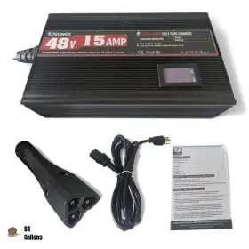 Welnek Qd900 3-pin 48v 15 Amp Golf Cart Battery Charger For Ezgo Txt And Lead Acid